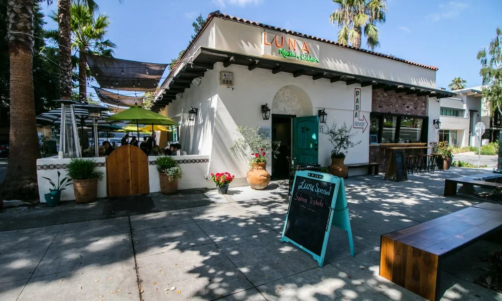 The entrance to LUNA Mexican Kitchen at The Alameda
